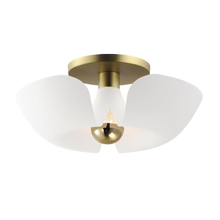 Maxim Lighting Poppy 18'' Flush Mount, White/Satin Brass 11399WTSBR